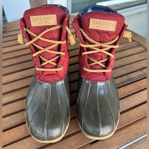 Maroon Sperry Duck Boots